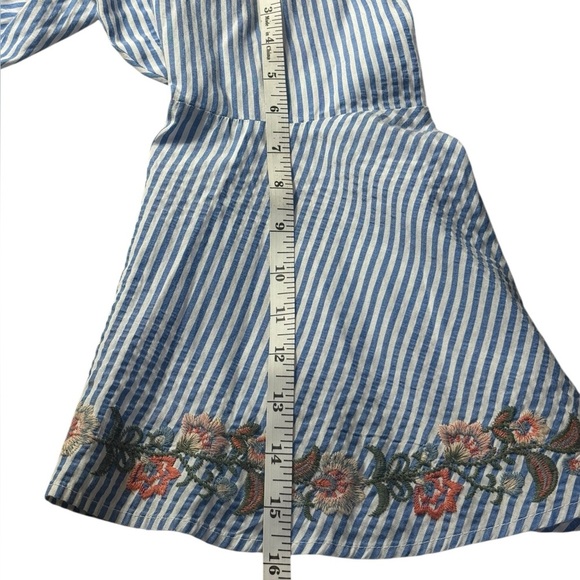 American Eagle Women's Striped  Off The Shoulder Blouse Seersucker  Size Large - Picture 10 of 13